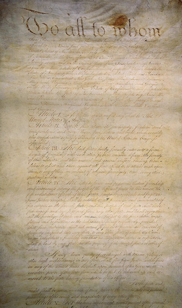 Articles of Confederation Page 1