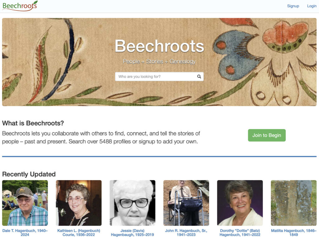 Beechroots homepage 2014