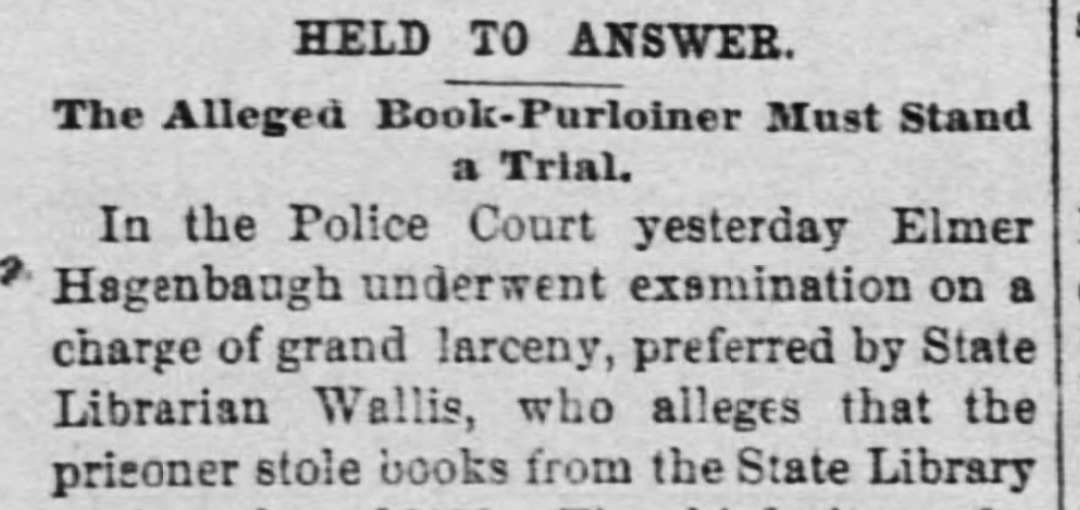 Elmer J. Hagenbaugh Book Thief Detail 1890