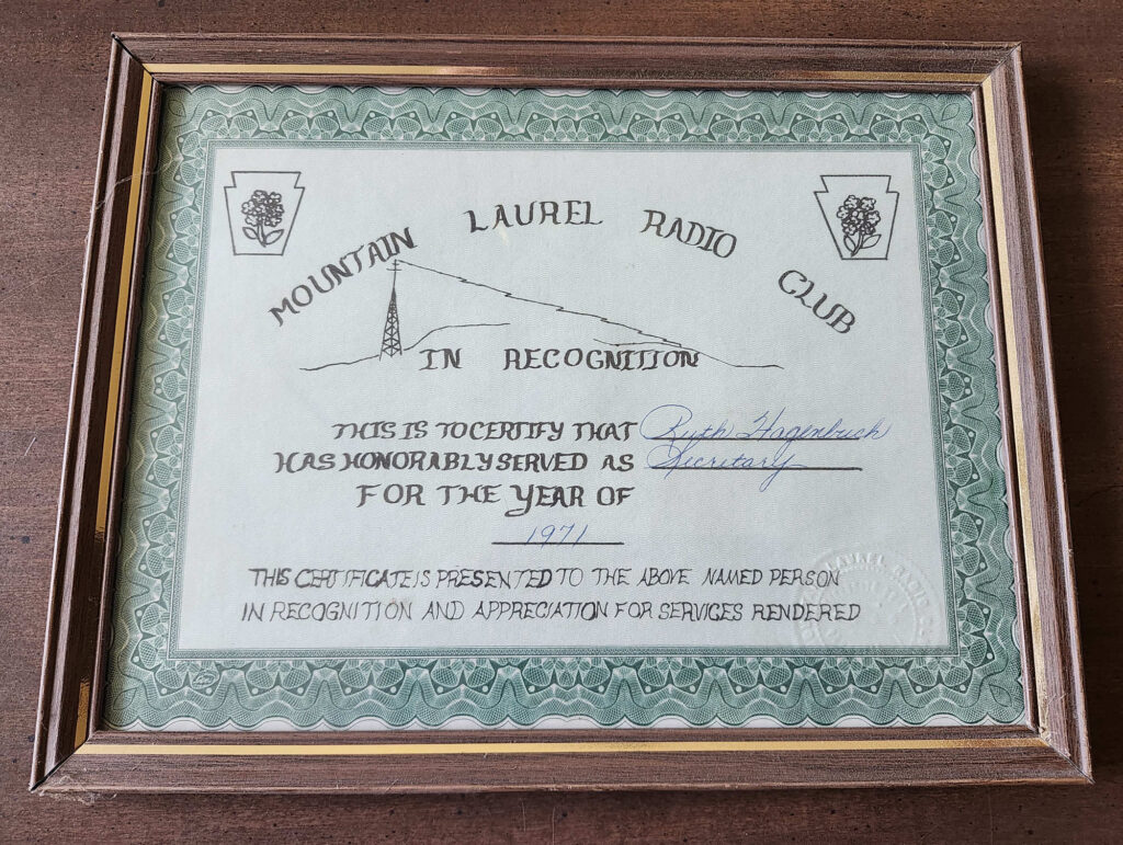 Mountain Laurel Radio Club 1971