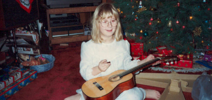 Sara (Mowery) Hagenbuch Guitar Christmas 1993