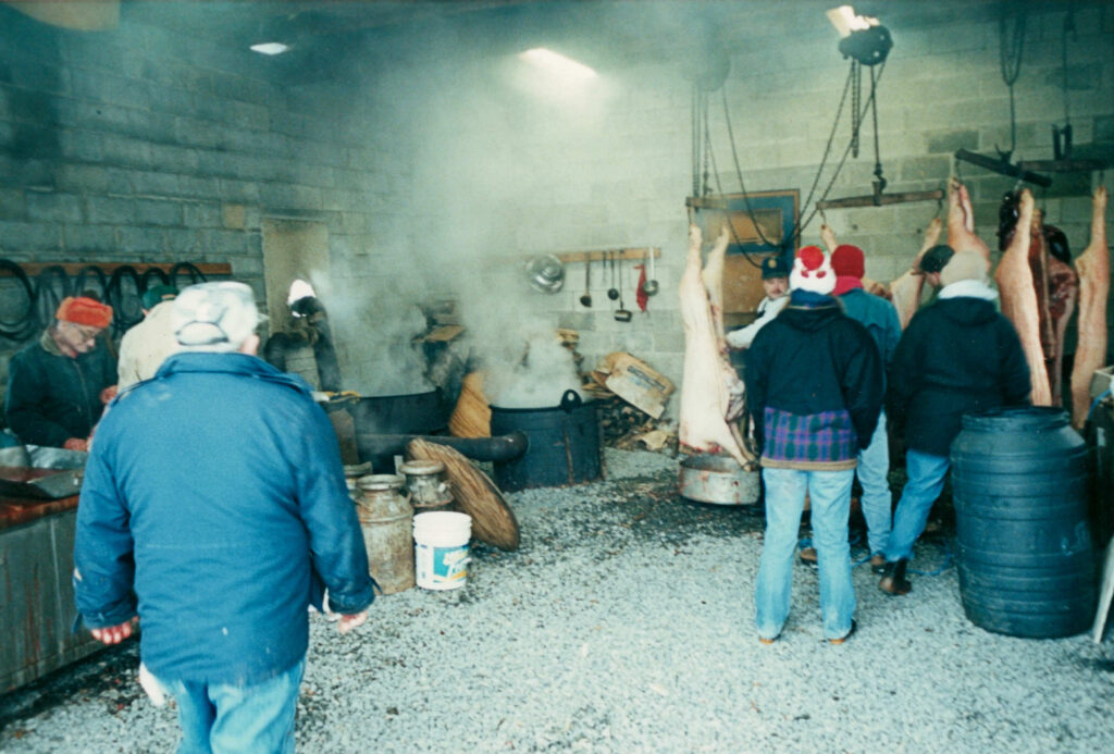 Family and Friends Hog Butchering 2001