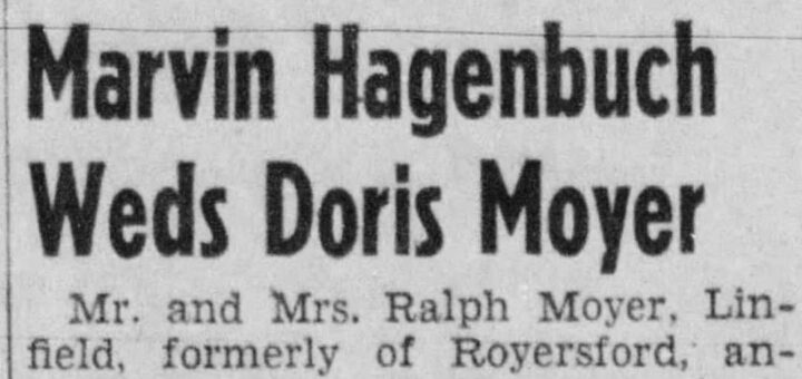 Marvin Hagenbuch, Doris Moyer Wedding Announcement Detail